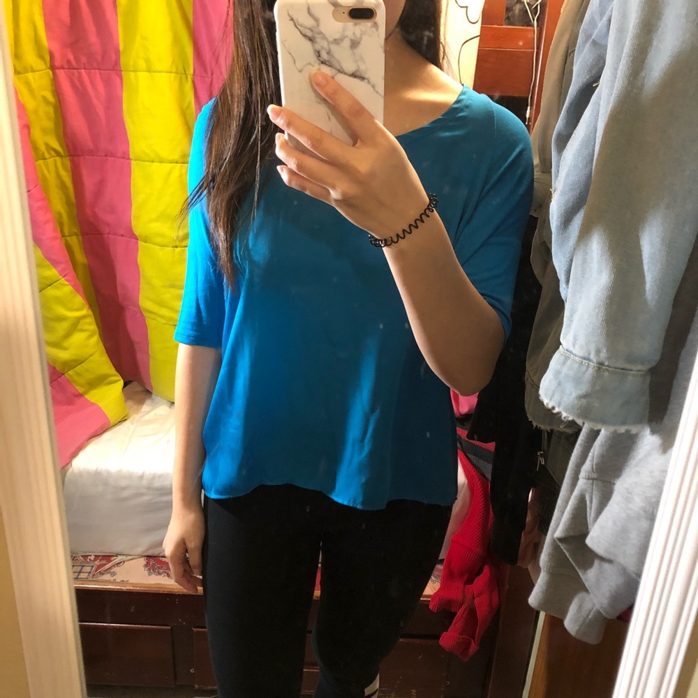 DKNYC HIGH LOW BLUE SHIRT